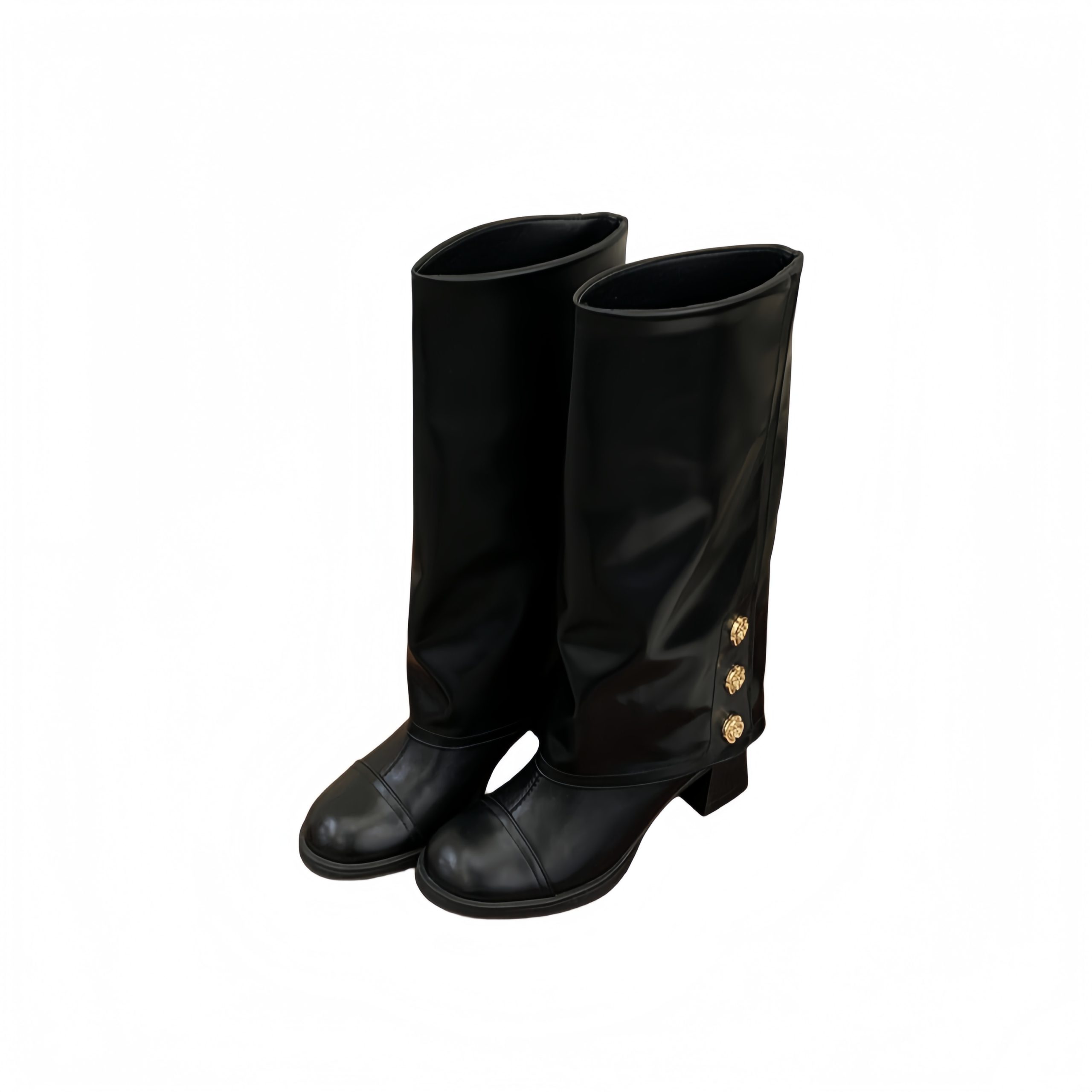 2026 Autumn Winter Fashion Color Block High Boots Simple Versatile Round Toe Wide Shaft Boots Elegant Pull On Women Boots - Image 5