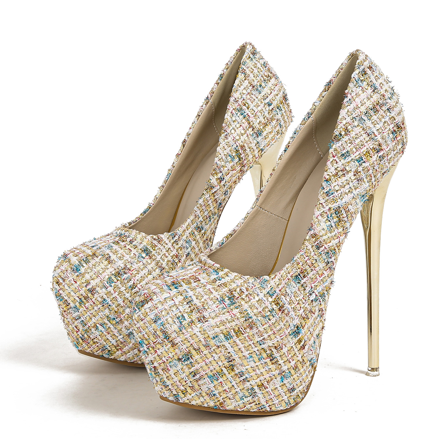 Chanel Style Versatile Waterproof Platform High Heel Women's Shoes 35-42 3 Colors - Image 4