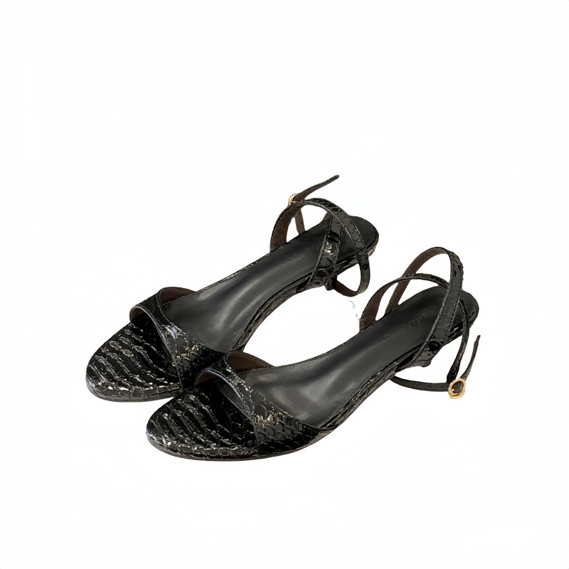 Niche One-Strap Kitten Heel Open Toe Sandals Women 2026 Summer New Style Simple Temperament Red High Heels - Image 5